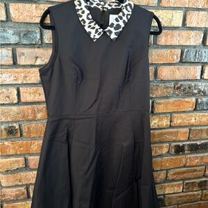 Kate Spade Black Dress with Animal Print Collar